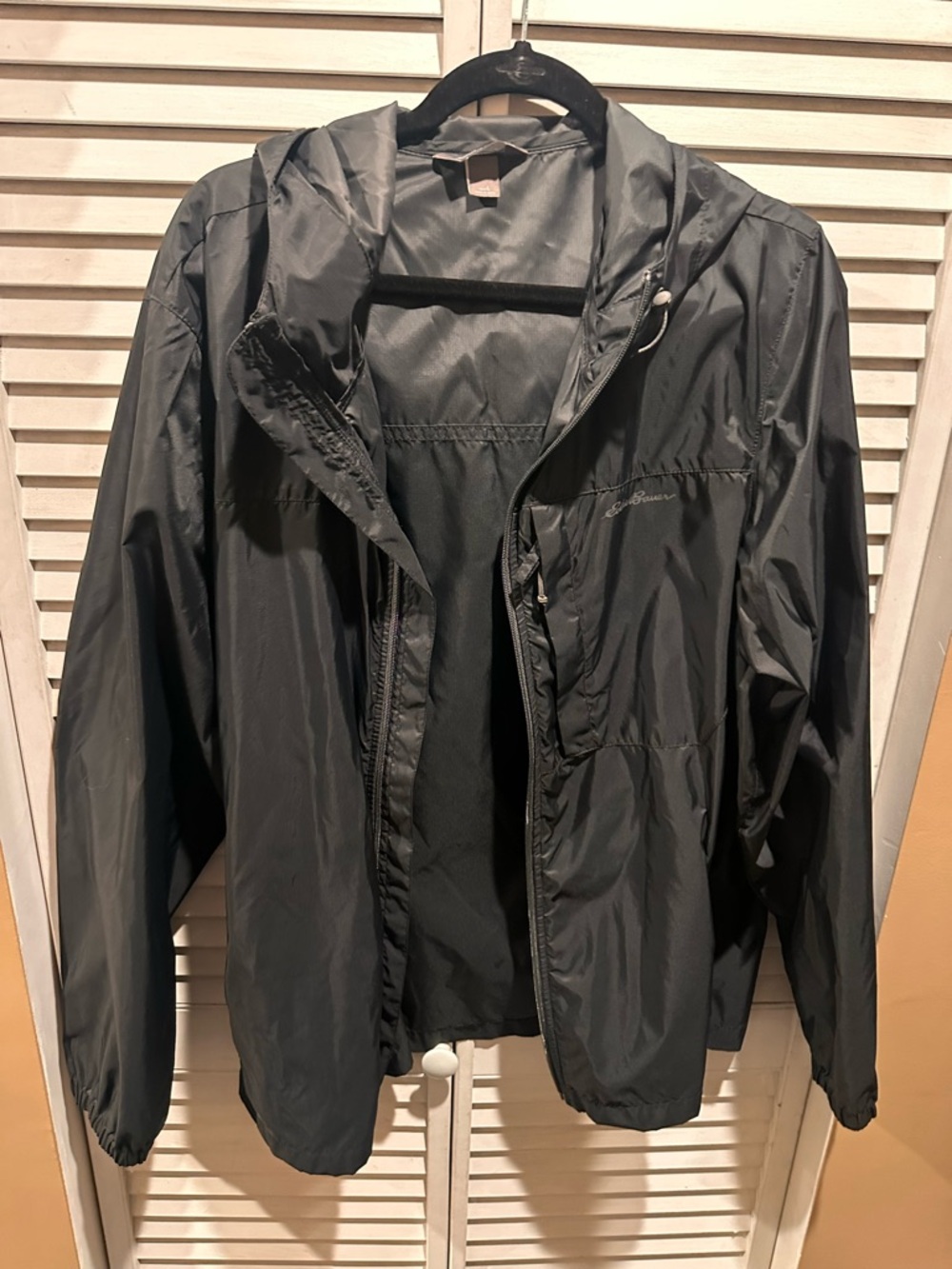 Eddie Bauer Black Men's Hooded Shell Jacket
